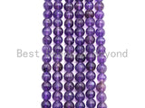 High Quality Natural Amethyst Round Faceted Beads, 4mm/6mm/8mm/10mm/12mm Amethyst Beads, 15.5" Full Strand, sku#U726