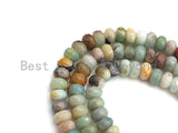 2mm Large Hole Natural Amazonite Beads, Rondelle Faceted 6x10mm/5x8mm, 8" Long Strands, sku#U709