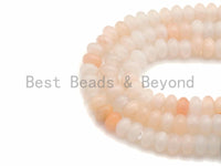 2mm Large Hole Natural Pink Aventurine Beads, Rondelle Smooth 5x8mm, 8" Long Strands, sku#U712