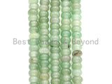 2mm Large Hole Natural Green Aventurine Beads, Rondelle Smooth 5x8mm, 8" Long Strands, sku#U718