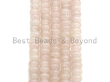 2mm Large Hole Natural Rose Quartz Beads, Rondelle Smooth 6x10mm/5x8mm, 8" Long Strands, sku#U723