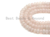 2mm Large Hole Natural Rose Quartz Beads, Rondelle Smooth 6x10mm/5x8mm, 8" Long Strands, sku#U723