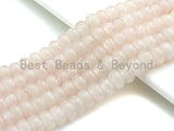 2mm Large Hole Natural Rose Quartz Beads, Rondelle Smooth 6x10mm/5x8mm, 8" Long Strands, sku#U723