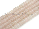 2mm Large Hole Natural Rose Quartz Beads, Rondelle Smooth 6x10mm/5x8mm, 8" Long Strands, sku#U723