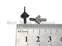 CZ Micro Pave Arrow Charm, Cubic Zirconia Cute Arrow Charm, 7x15mm, sku# X142