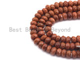 2mm Large Hole Natural Goldstone Beads, Rondelle Faceted 5x8mm, 8" Long Strands, sku#U729