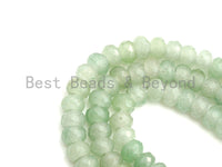 2mm Large Hole Natural Green Aventurine Beads, Rondelle Faceted 6x10mm/5x8mm, 8" Long Strands, sku#U731