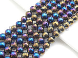 Mystic AB Color Black Onyx beads, Natural Gemstone Beads, 6mm/8mm/10mm/12mm, 15.5" Full Strand, sku#U751