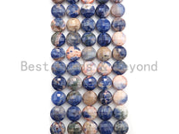 High Quality Double Sided Turtle Shell Cut Natural Sodalite Coin beads, 8mm/10mm Checkerboard Cut Sodalite Beads, 16" Full strand, Sku#U752
