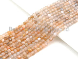 High Quality Natural Mixed Moonstone Cube Beads, 4mm Moonstone Faceted Cube Beads, 16" Full Strand, sku#U771