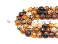 Double Sided Turtle Shell Cut Natural Agate Coin Shape beads, 6mm/8mm/10mm Agate Beads, 16" Full strand, Sku#UA01