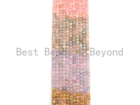 High Quality Natural Morganite Beads, 4mm Faceted Cube Morganite Beads, 16" Full Strand, sku#U776