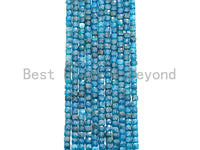 4mm High Quality Natural Apatite Faceted Cube Beads, Cube Blue gemstone beads, 15.5" Full Strand,sku#U777