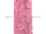 High Quality Natural Pink Tourmaline Checkerboard Cut Beads, 4mm Turtle Shell cut Tiny Tourmaline Beads, 16" Full strand, sku# U793