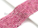 High Quality Natural Pink Tourmaline Checkerboard Cut Beads, 4mm Turtle Shell cut Tiny Tourmaline Beads, 16" Full strand, sku# U793