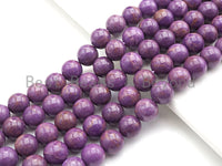 High Quality Natural Phosphosiderite Beads, 8mm/10mm Round Purple Gemstone Beads, 15.5" Full Strand, Sku#U799