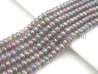 Mystic Plated Rainbow Agate Rondelle Shape Beads, 4x6mm/5x8mm/6x10mm Rondelle Agate Beads, 15.5" Full Strand, sku#UA41