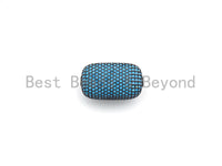 Large Colorful CZ Micro Pave Barrel Rectangle Spacer Beads, SKU#X146