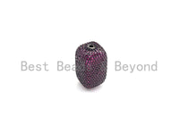 Large Colorful CZ Micro Pave Barrel Rectangle Spacer Beads, SKU#X146