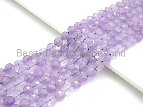 High Quality Natural Checkerboard Cut Lavender Jade Coin Shape beads, 8mm Turtle Shell Cut Lavender Jade Beads, 16" Full strand, sku#UA47