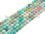 High Quality Natural Checkerboard Cut Morganite Beads, Turtle Shell Cut Coin Shape Gemstone beads, 6mm/8mm, 16" Full strand, sku#UA50
