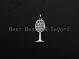 CZ Micro Pave Goblet Shape Pendant/Focal, Cubic Zirconia Paved Charm, Necklace Bracelet Charm Pendant, 7x19mm,sku#Z821 BestbeadsbeyondUS