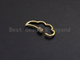 Colorful CZ Micro pave Angel Wing Shape Clasp, CZ Pave Clasp, 24K Gold Carabiner Clasp, 14x30mm, sku#H194