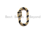 Colorful Enamel Pave Oval Shape Clasp, Gold Carabiner Clasp, Screw Clasp, Chain Connector Clasp, 17x32mm, sku#H215 Bestbeads&Beyond