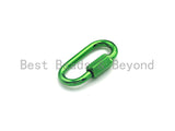 Large Colorful Enamel Pave Oval Shape Clasp, Gold/Purple/Green/Tear Green Carabiner Clasp, 16x28mm, sku#H238