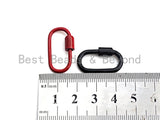 Colorful Enamel pave Oval Shape Clasp, Enamel Pave Clasp, Black/Red/Pink/White/Blue Carabiner Clasp, 14x26mm, sku#H239
