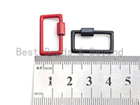 Colorful Enamel Rectangle Shape Clasp, Enamel Clasp, Black/Red/Pink/White/Blue Carabiner Clasp, 14x23mm, sku#H243 BestbeadsbeyondUS