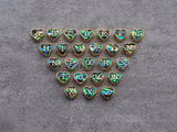 New Trendy Abalone Gold Heart Beads, A-Z 26 Initials Letter Space Beads, Initial Letter Charm, 7x9x10mm,sku#G421