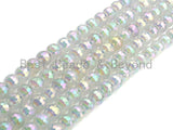 Mystic Plated Rainbow White Agate Beads, 6mm/8mm/10mm/12mm Round Faceted AB Mystic Agate Beads, 15.5" Full Strand, Sku#UA59
