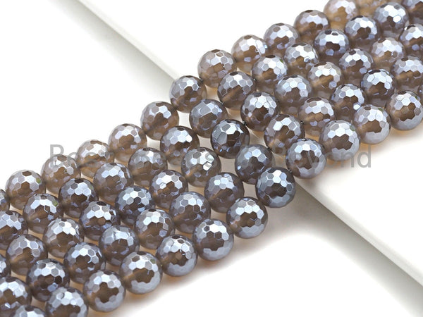 Mystic Faceted Agate Beads,6mm/8mm, Dark Champagne Color Agate Gemstone beads, 15.5" Full Strand,sku#UA63