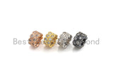 CZ Pave Big Hole beads, Cubic Zirconia Round Spacer Beads, European Large hole Bead, 5x8mm, sku#Z878