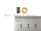 CZ Pave Big Hole beads, Cubic Zirconia Round Spacer Beads, European Large hole Bead, 5x8mm, sku#Z878