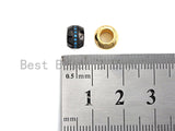 CZ Pave Big Hole beads, Cubic Zirconia Spacer Beads, European Large hole Bead, 6x8mm, sku#Z881