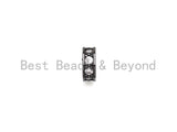Big Hole CZ Pave Donut beads, Cubic Zirconia Spacer Beads, European Large hole Bead, 3x7mm, sku#Z882