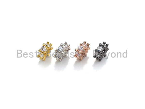 Big Hole CZ Pave beads, Cubic Zirconia Spacer Beads, European Large hole Bead, 3x8mm, sku#Z885