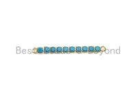 Turquoise Long Bar Connector/link, Turquoise Blue CZ Connector Beads, Connector bar for bracelet Necklace,  3x40mm, sku#Z924 BestbeadsbeyondUS