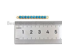 Turquoise Long Bar Connector/link, Turquoise Blue CZ Connector Beads, Connector bar for bracelet Necklace,  3x40mm, sku#Z924