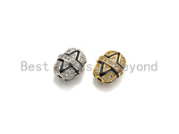 CZ Pave Barrel beads, Barrel Tube Cubic Zirconia Spacer Beads, Gold/Silver Finish, 9x11mm, sku#Z933 Bestbeadsbeyond