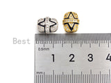CZ Pave Barrel beads, Barrel Tube Cubic Zirconia Spacer Beads, Gold/Silver Finish, 9x11mm, sku#Z933