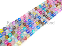 Matte Multicolor Spectrolite Aura Quartz , High Quality in Round 6mm/8mm/10mm/12mm, Manmade Crystal beads, 15.5inch strand, SKU#U824