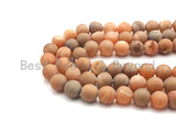 Peach Color Druzy Agate beads, 6mm/8mm/10mm/12mm/14mm Round Smooth Matte beads,Natural Agate Druzy Round Beads, 15.5inch strand, SKU#U851