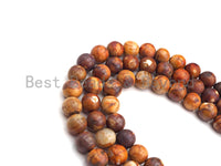 New Color Agate Beads, 10mm Round Brown Yellow Fire Agate, 15.5" Full Strand, sku#U855