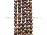 Natural Tibetan Agate Football Line Beads, Dzi Agate beads, 10mm/12mm Round Tibetan Agate, 15.5" Full Strand, sku#U857