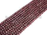High Quality Natural Garnet Cube Beads, 4mm Faceted Cube Garnet, 16" Full Strand, Sku#U815