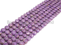 High Qualtiy Natural Phosphosiderite Checkerboard Cut Coin beads, 8mm Turtle Shell Cut phosphosiderite Beads, 16" Full strand, sku#UA45