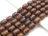 2pc/22pc Natural Tibetan Agate Barrel Spacer Beads, Brown White Dzi Eye Spacer Beads, Tibetan Dzi Beads, 13x16mm, sku#U875